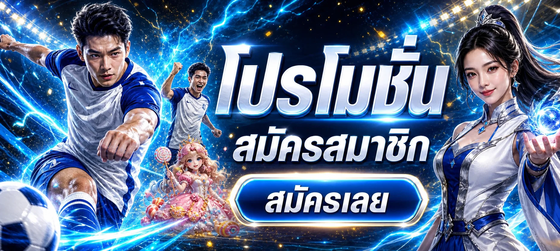 โปรโมชันสมาชิก TGA1MAX ในธีมฟุตบอลและเกมออนไลน์